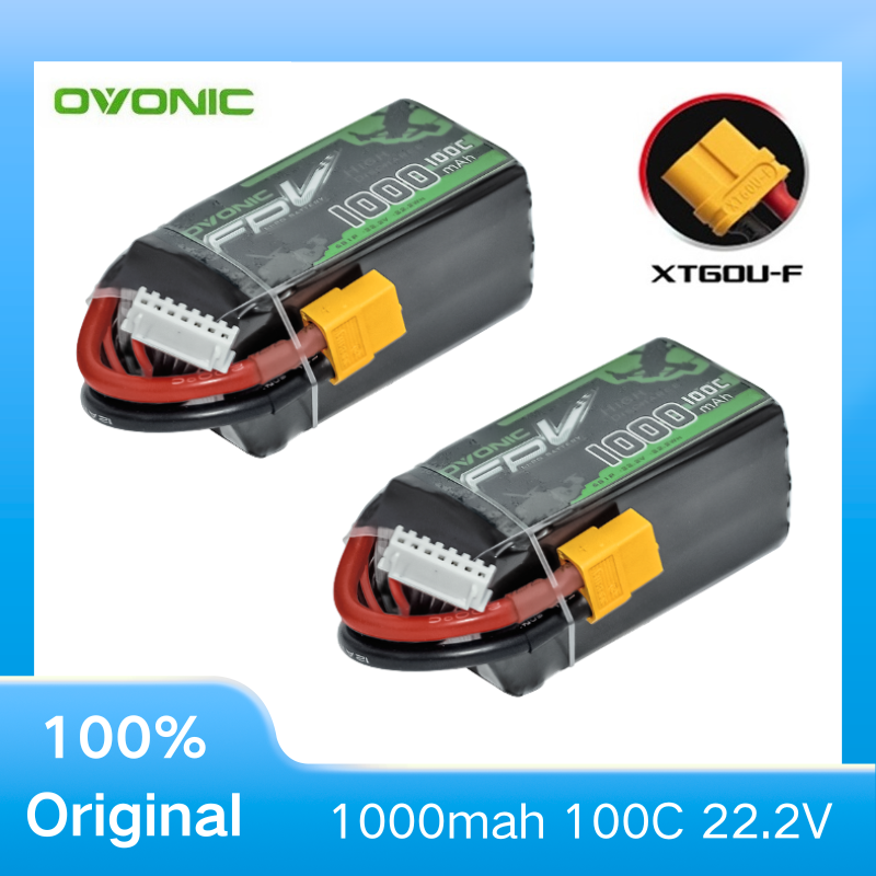 Drone Battery Li-Ion - 2Pcs OVONIC 1000mAh 100C 22.2V LiPo