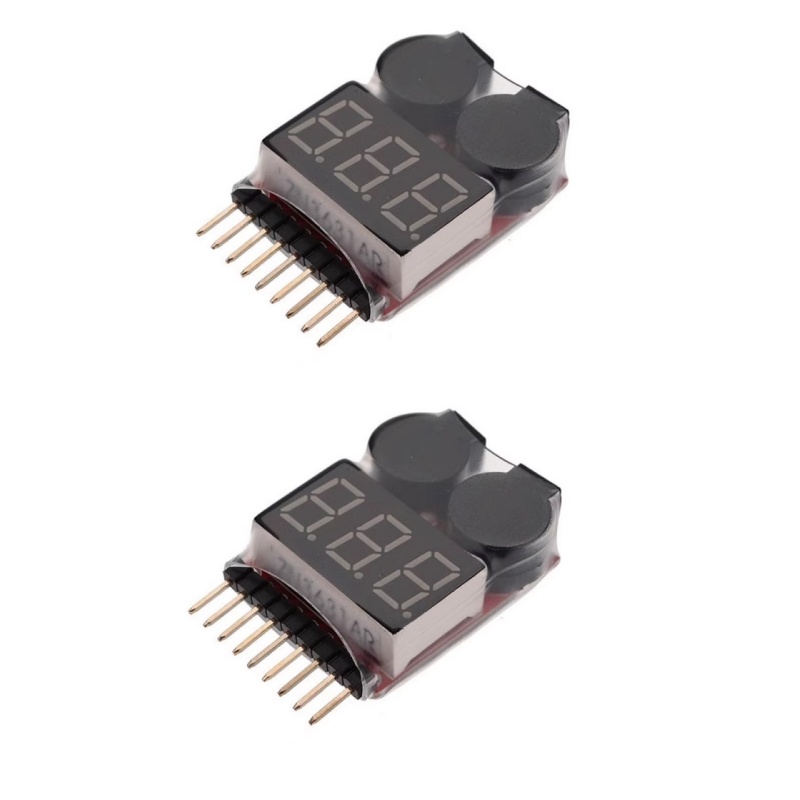 Drone Battery Voltage Checker - 2Pcs 1S-8S LiPo Battery Voltage Checker