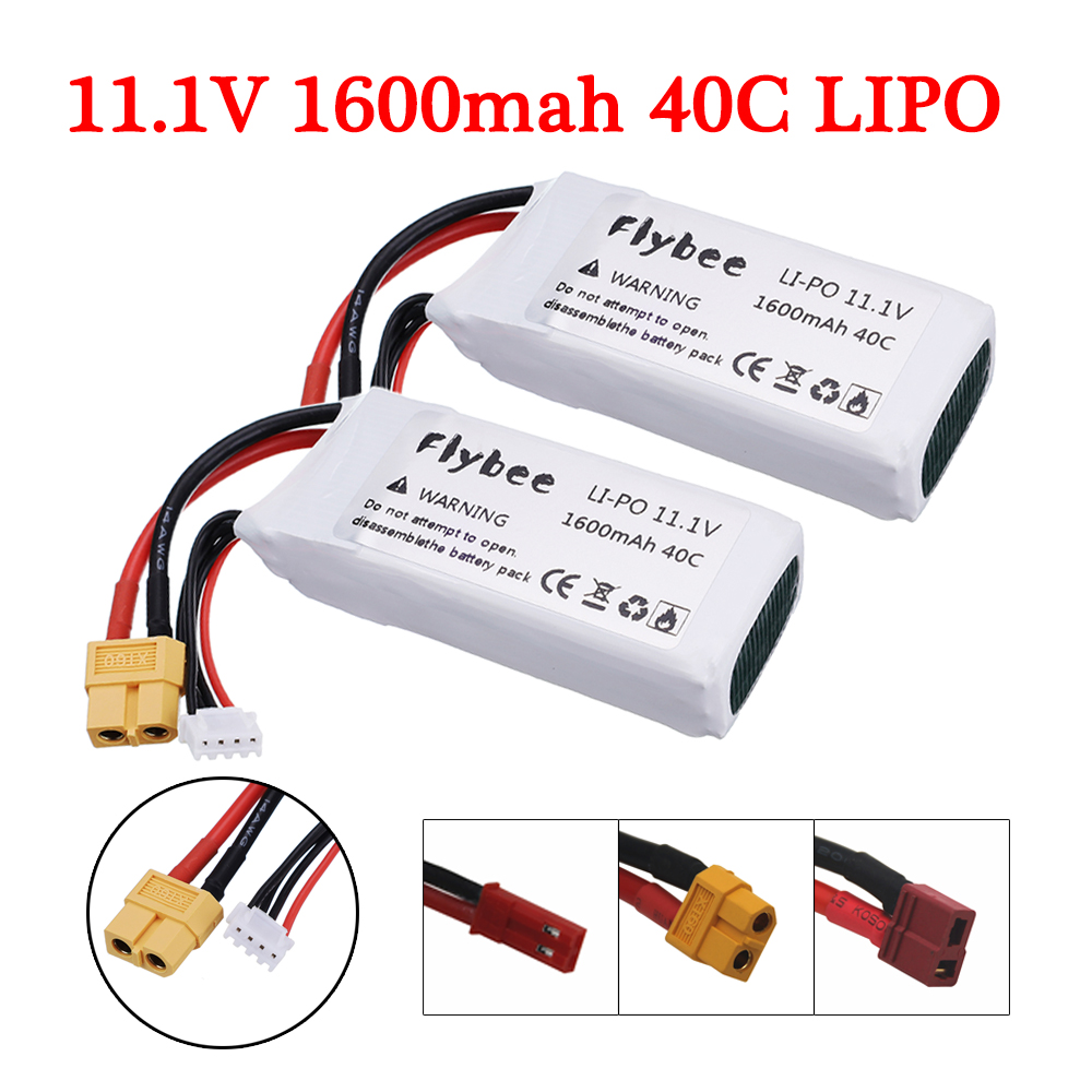 Drone Battery 3S - 2pcs High Rate 40C 11.1V 1600mAh