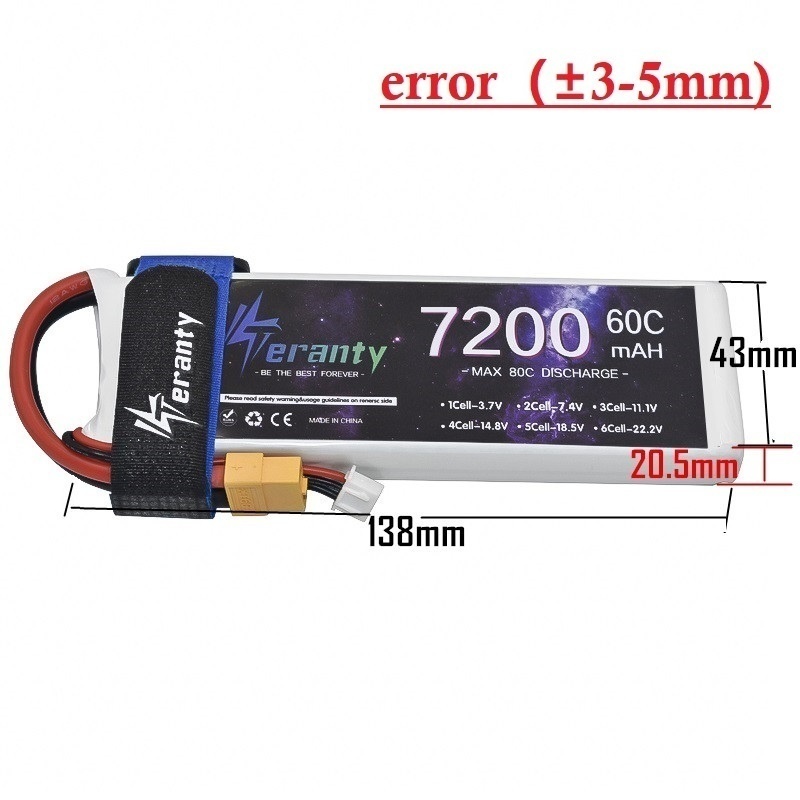 Upgrade 2S 7.4V 7200mAh 60C 6S - Drone Battery 6S ulasan dan harga