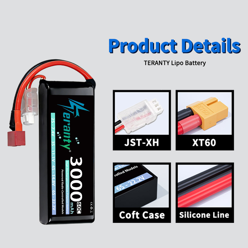 TERANTY 2S 3000mAh Lipo Batter - Drone Battery Connector ulasan dan harga