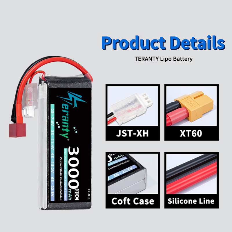 TERANTY 2S 3000mAh Lipo Batter - Drone Battery Connector ulasan dan harga