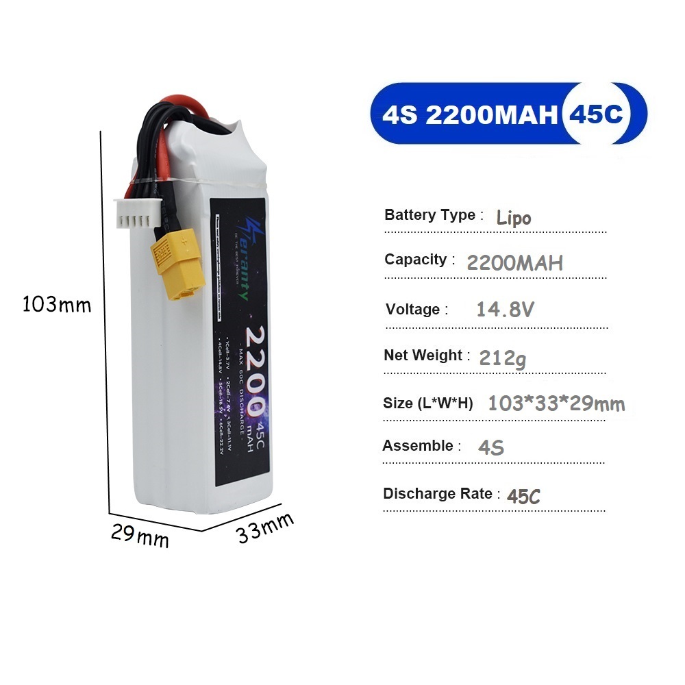 4S LiPo Battery 14.8V 1500mah  - Drone Battery 4S ulasan dan harga