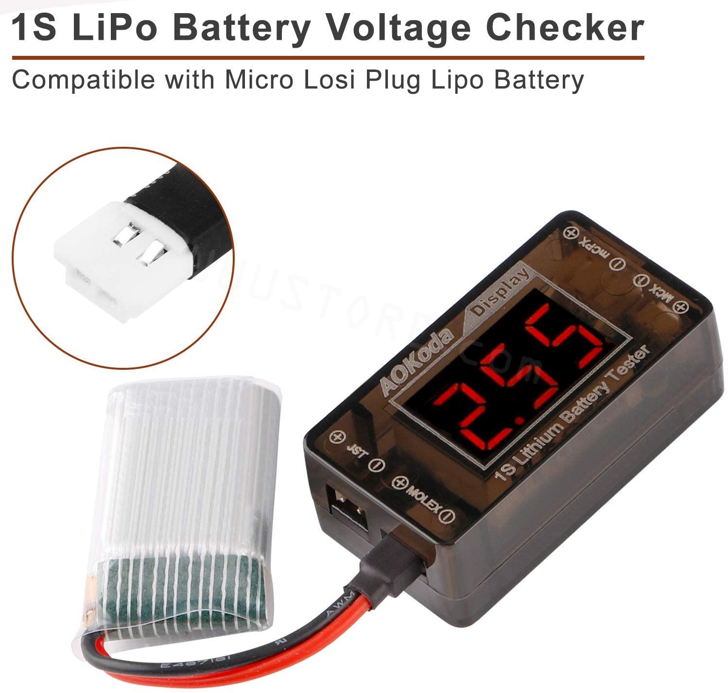 AOKoda AOK-041 1S LiPo Battery - Drone Battery Voltage Checker ulasan dan harga