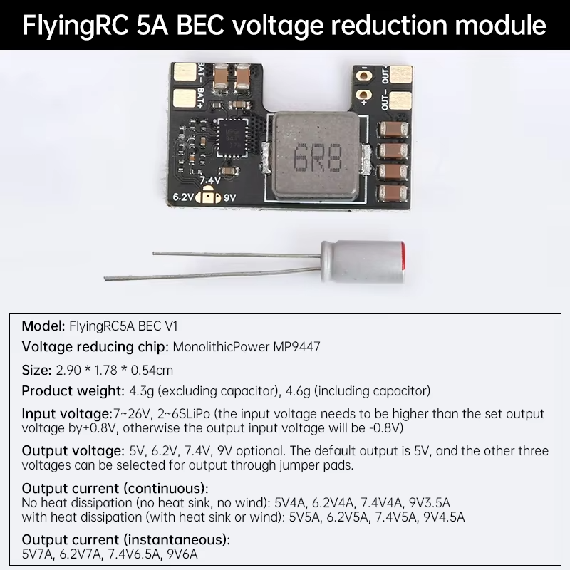 FlyingRC 5A BEC Step-Down Regu - Drone Battery 6S ulasan dan harga
