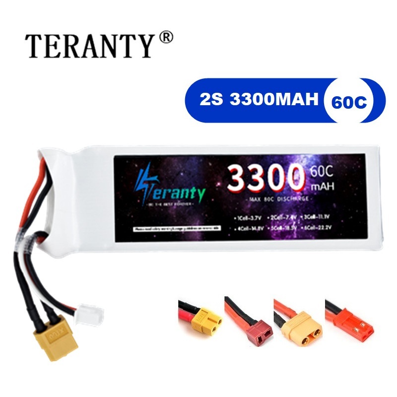 2S 7.4V LiPo Battery 3300mAh 6 - Drone Battery Connector ulasan dan harga