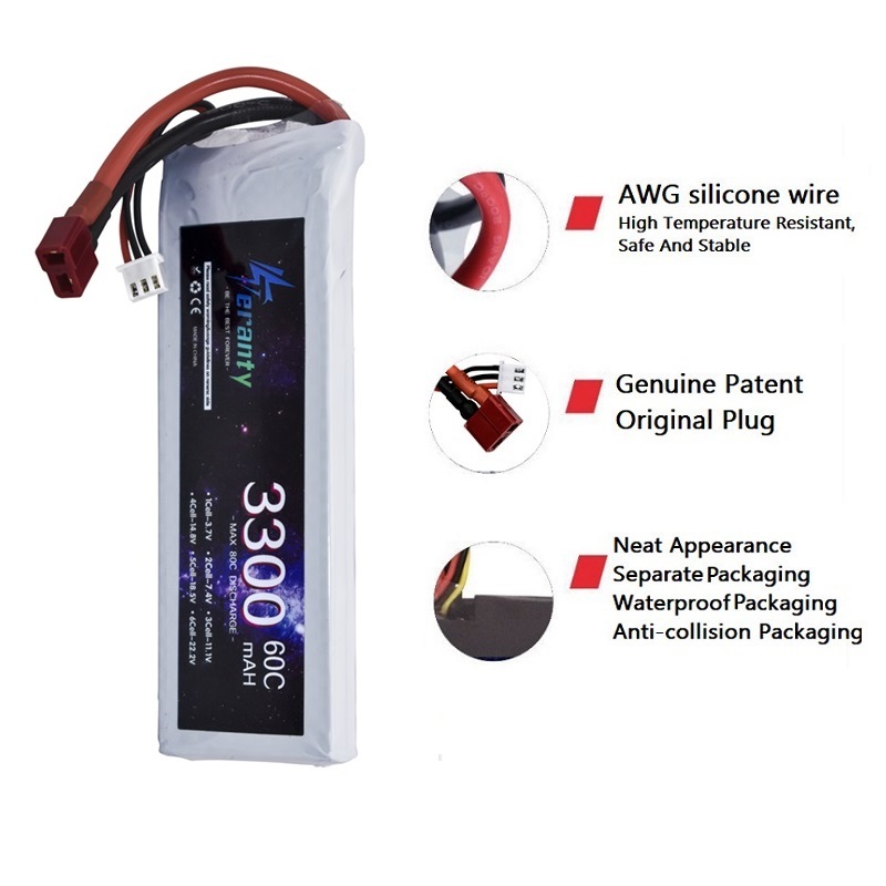 2S 7.4V LiPo Battery 3300mAh 6 - Drone Battery Connector ulasan dan harga
