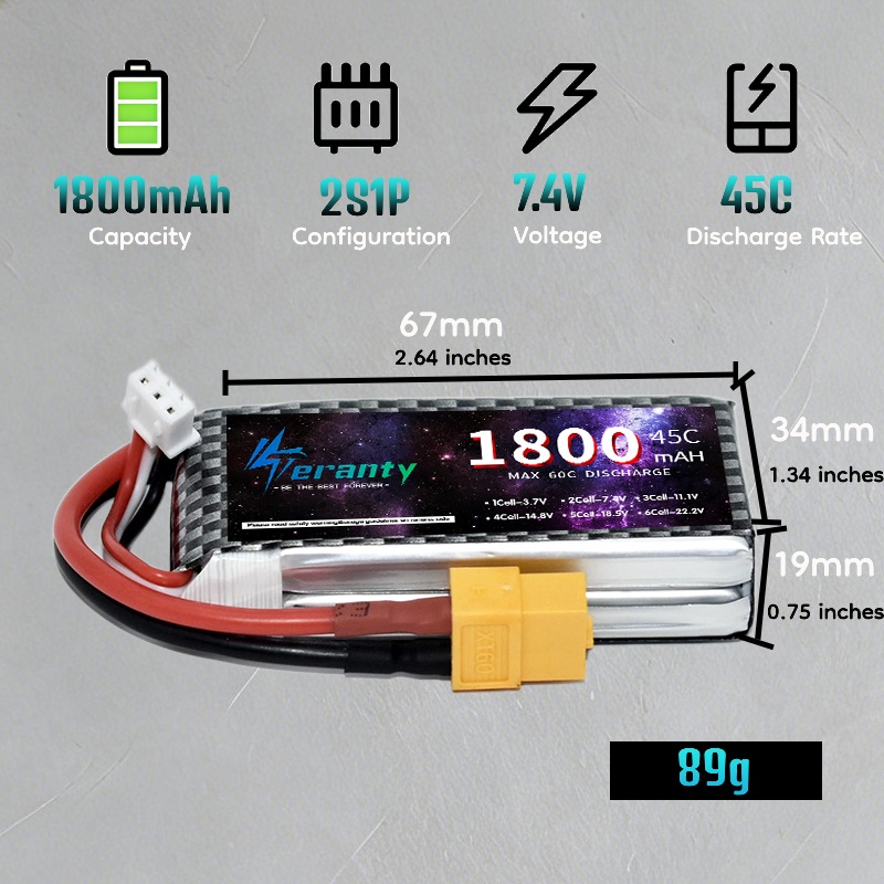 TERANTY 2S 3S 4S 1800mAh Lipo  - Drone Battery 4S ulasan dan harga
