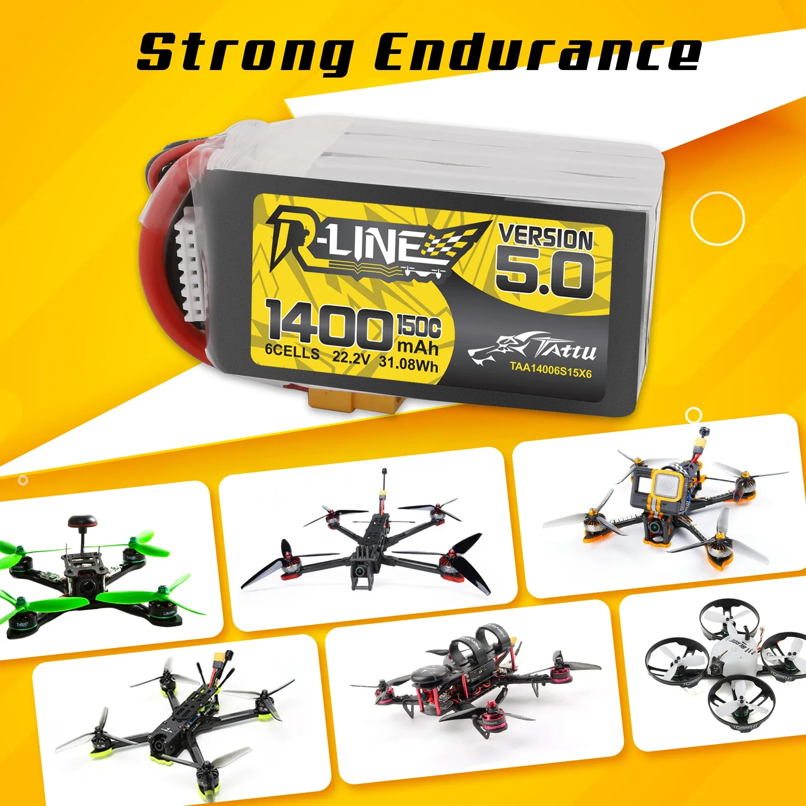 Tattu R-Line 1200mAh 1400mAh 6 - Drone Battery 6S ulasan dan harga