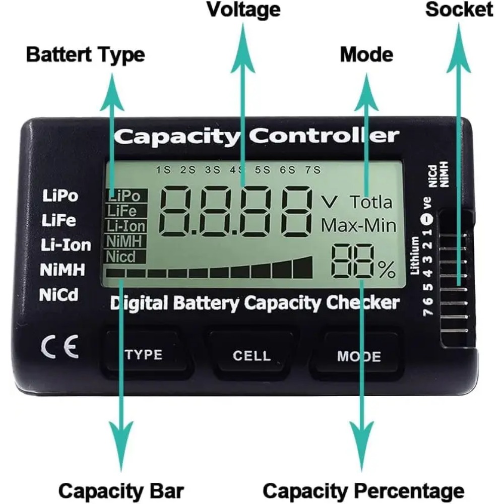 Handheld Battery Capacity Chec - Drone Battery Voltage Checker ulasan dan harga