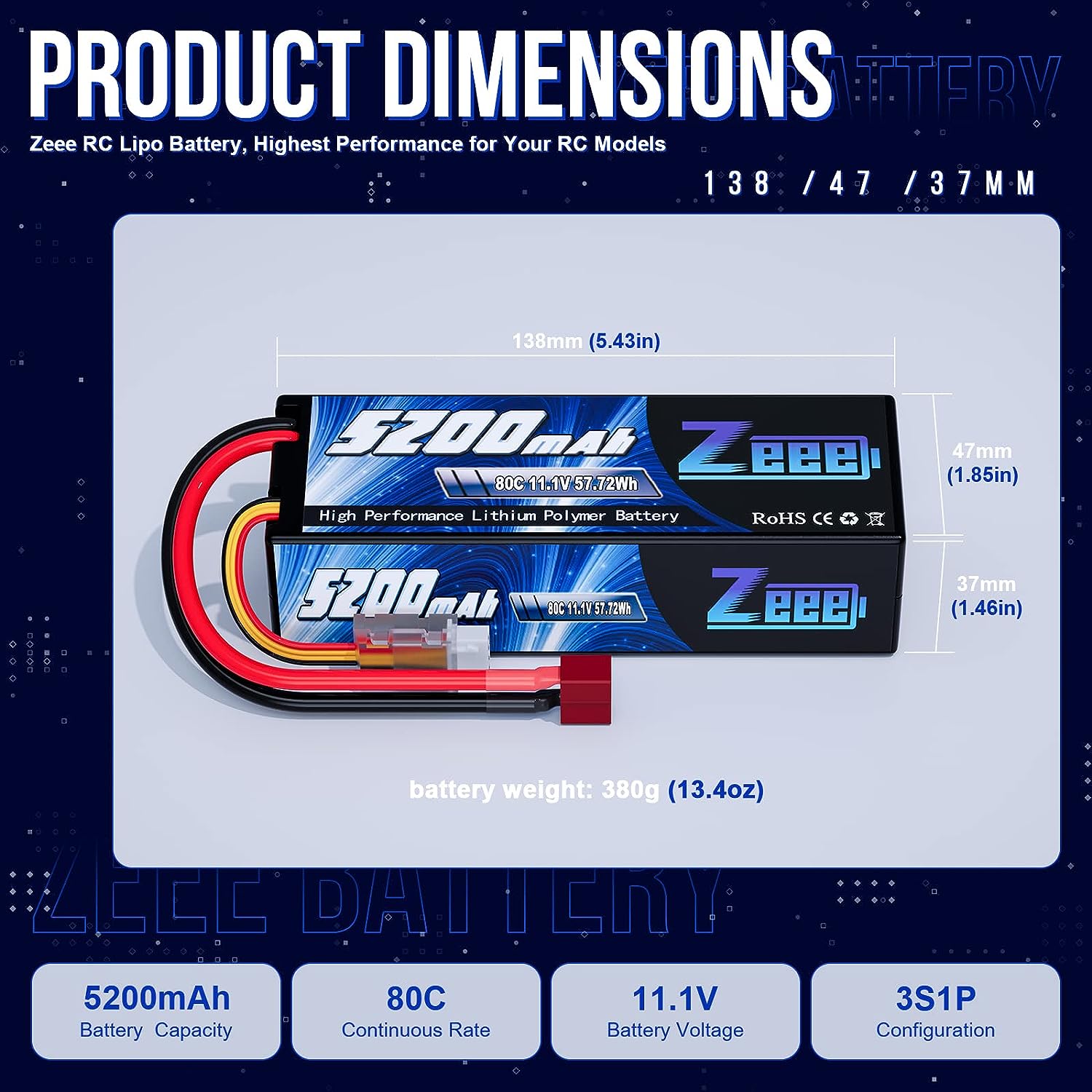 1/2pcs Zeee 3S 5200mAh Lipo Ba - Drone Battery 3S ulasan dan harga