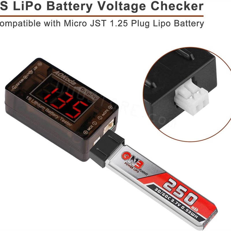 AOKoda AOK-041 1S LiPo Battery - Drone Battery Voltage Checker ulasan dan harga